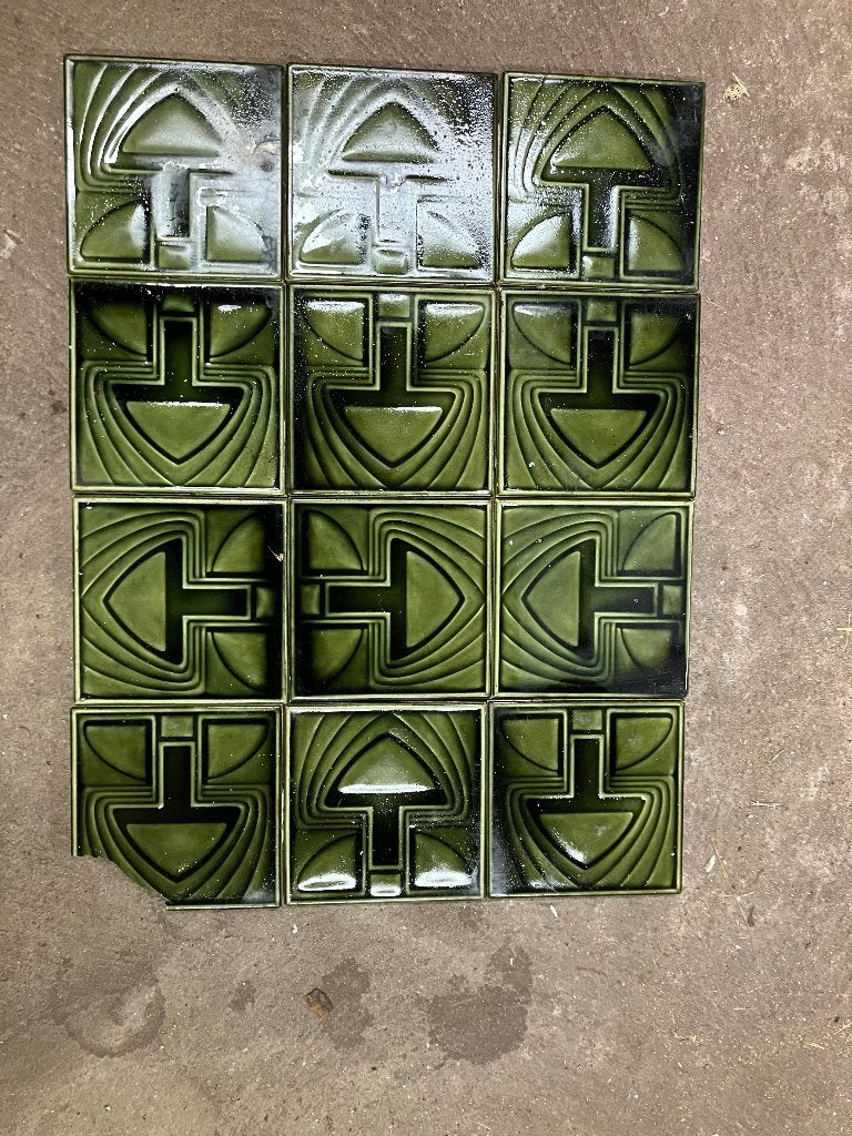 Tegels art deco donkergroen vintage, Ophalen of Verzenden