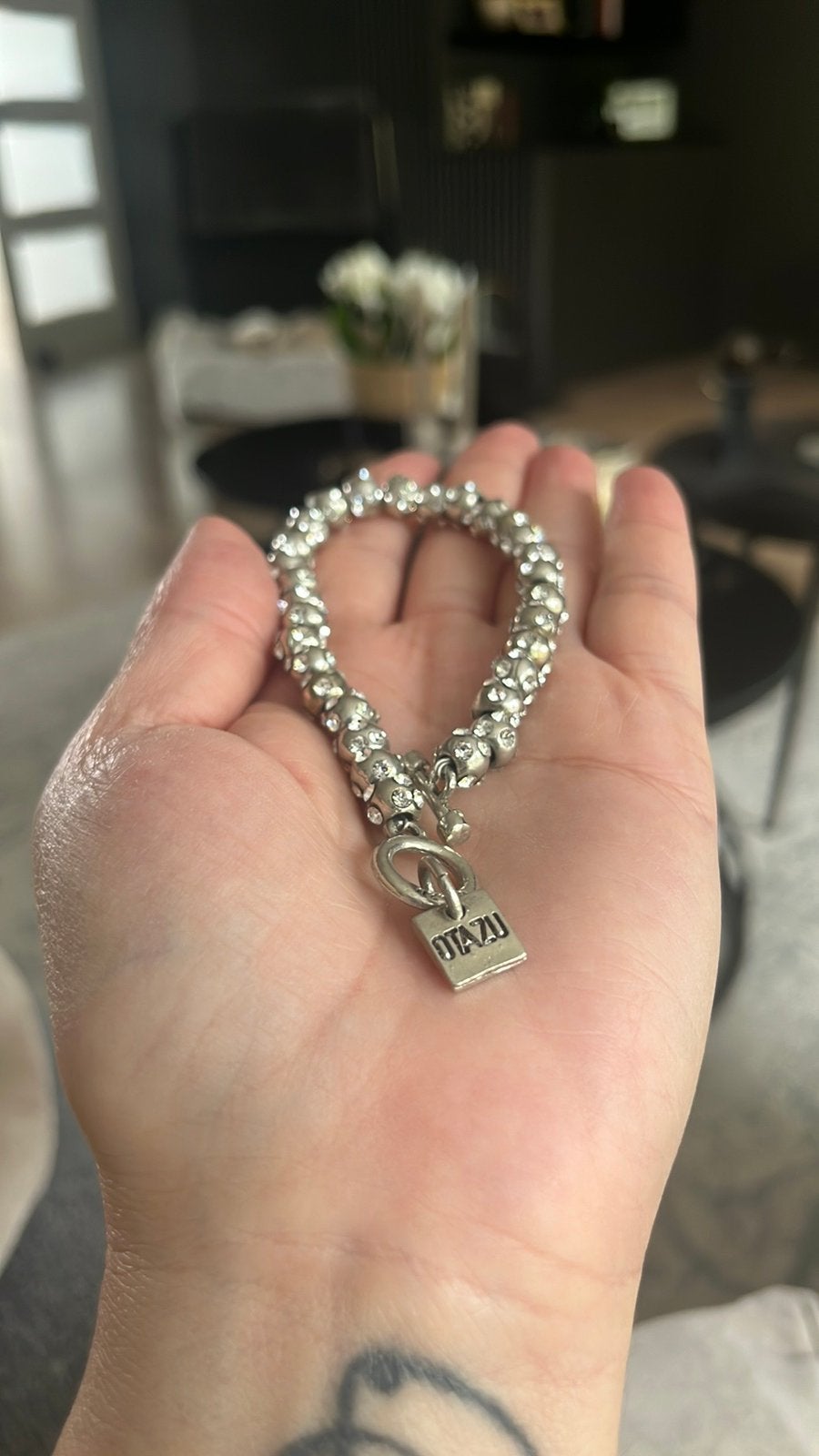 Originele Otazu Swarovski Crystal Armband – Rhodium, Ophalen of Verzenden, Zo goed als nieuw, Accessoires