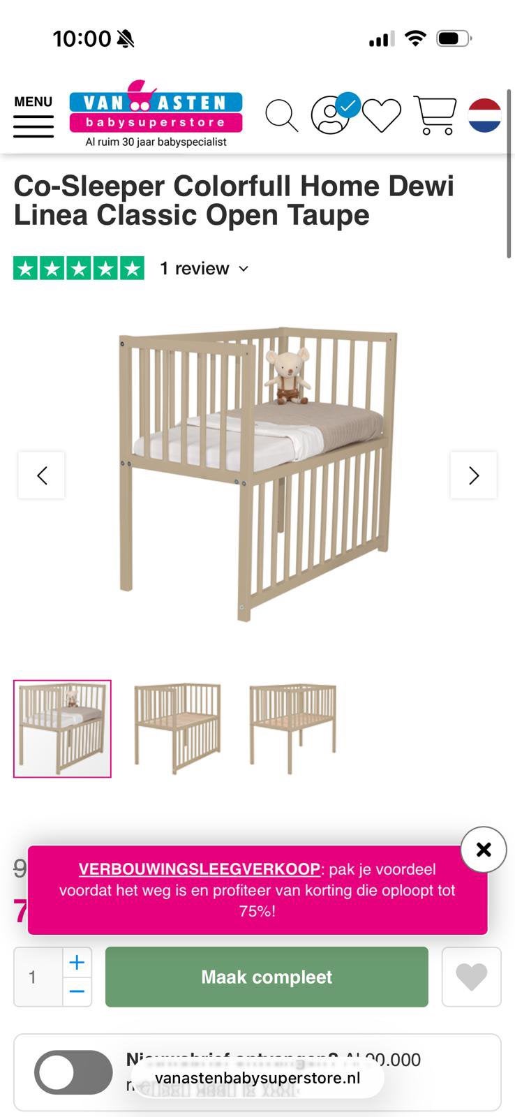 Co Sleeper met matras, Ophalen of Verzenden, Zo goed als nieuw, Ledikant