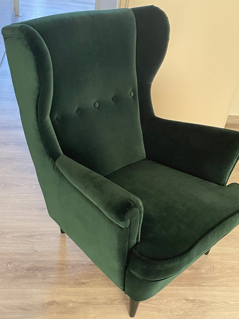 IKEA strandmon groen, Huis en Inrichting, Fauteuils, Ophalen, 75 tot 100 cm, Zo goed als nieuw, Stof