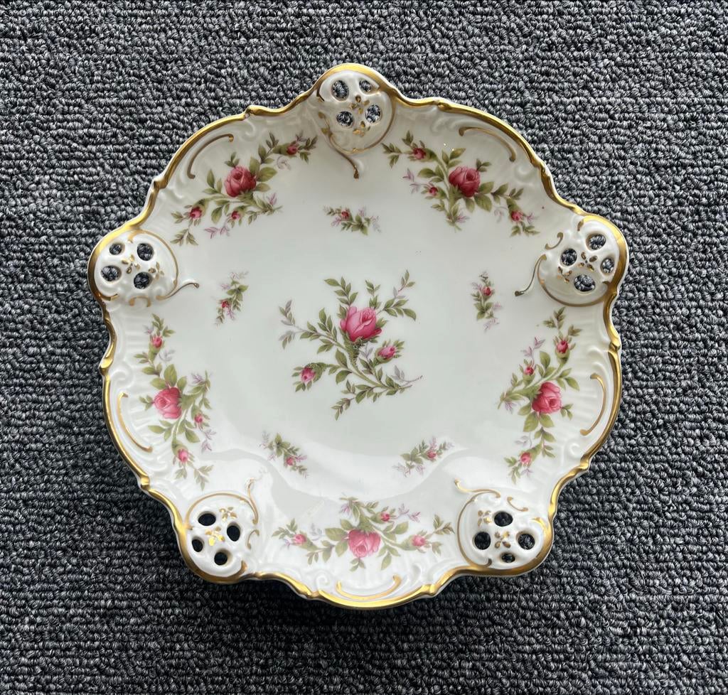 Rosenthal Moliere Moosrose schaal met rozen decor, Ophalen of Verzenden