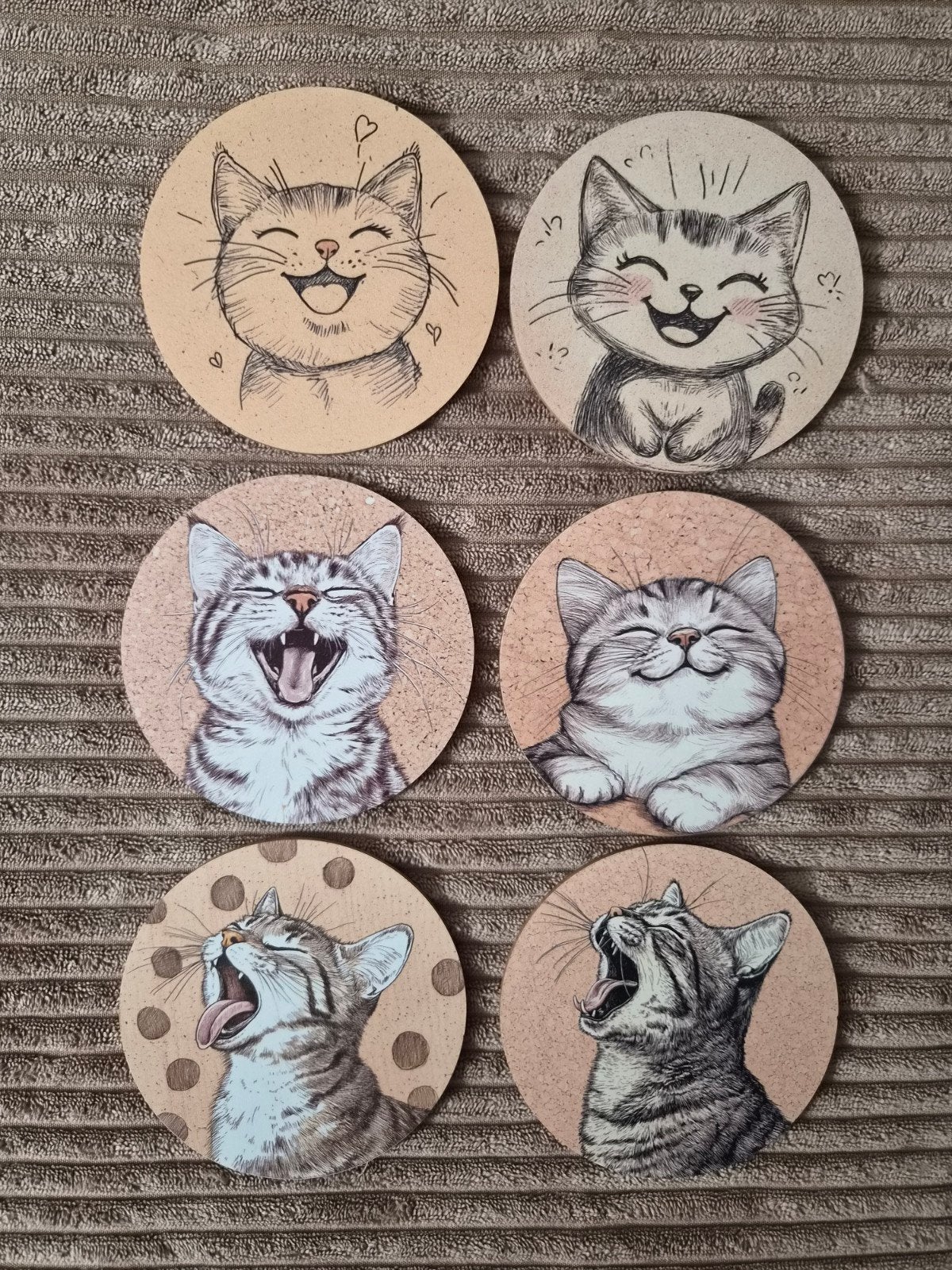 Leuke onderzetters met katten en decoratieve bordjes, Huis en Inrichting, Woonaccessoires | Overige, Hout, Meerkleurig, Overige stijlen