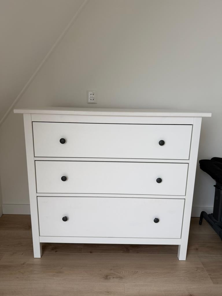 Hemnes IKEA witte ladekast met 3 laden, Ophalen, Gebruikt, 100 tot 150 cm, 3 of 4 laden