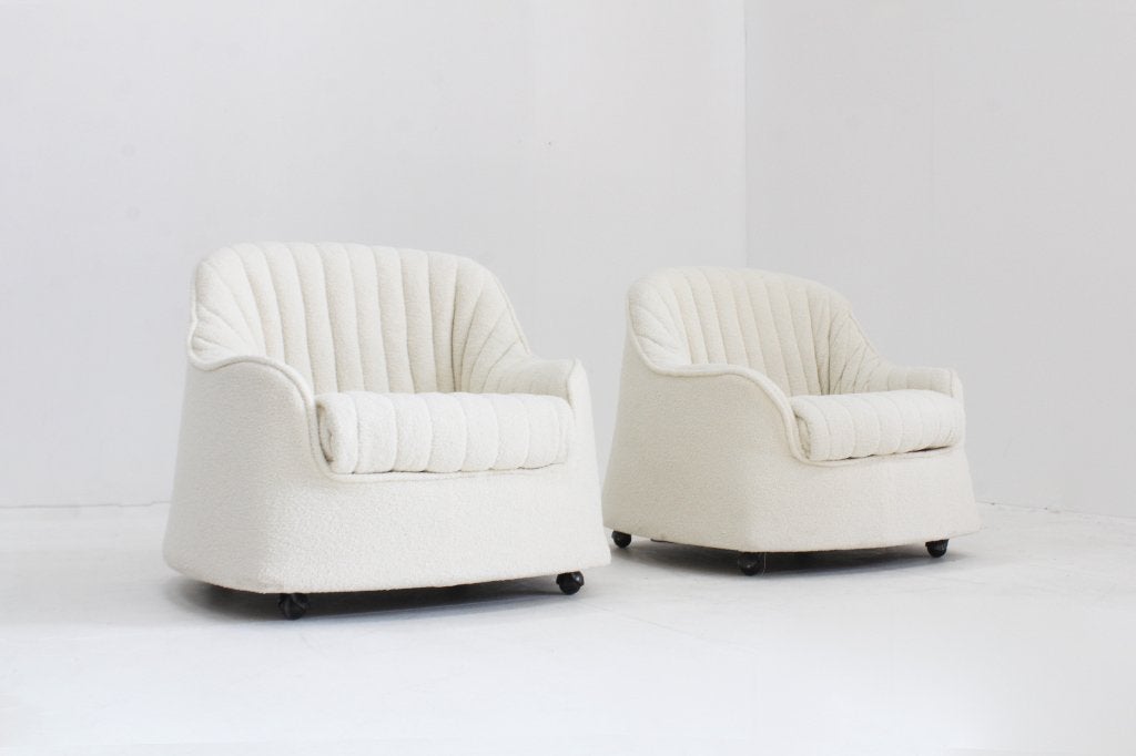 Set vintage Cassina Ciprea fauteuils Tobia Scarpa, Design, 75 tot 100 cm, Ophalen of Verzenden, Zo goed als nieuw