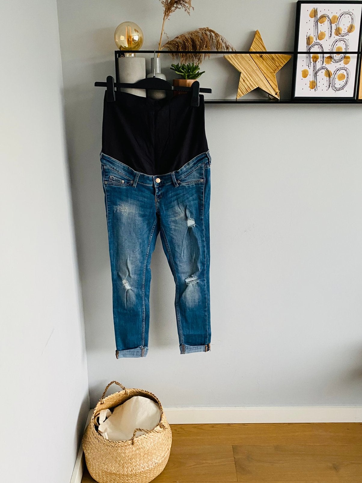 Jeans/ mama spijkerbroek/ lange broek van H&M, maat XS/34, Blauw, Nieuw, Ophalen of Verzenden, Maat 34 (XS) of kleiner
