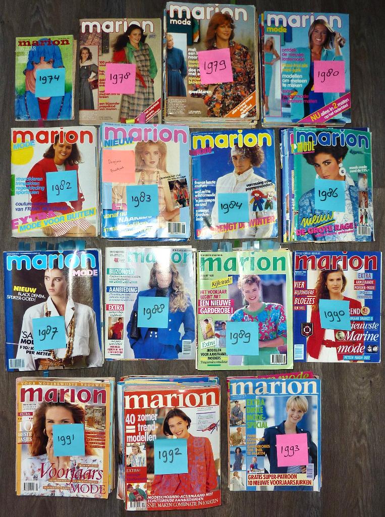 MARION kledingpatronen 1974-1993 (vintage/retro), Hobby en Vrije tijd, Kledingpatronen, Ophalen, Marion, Overige typen, Vrouw