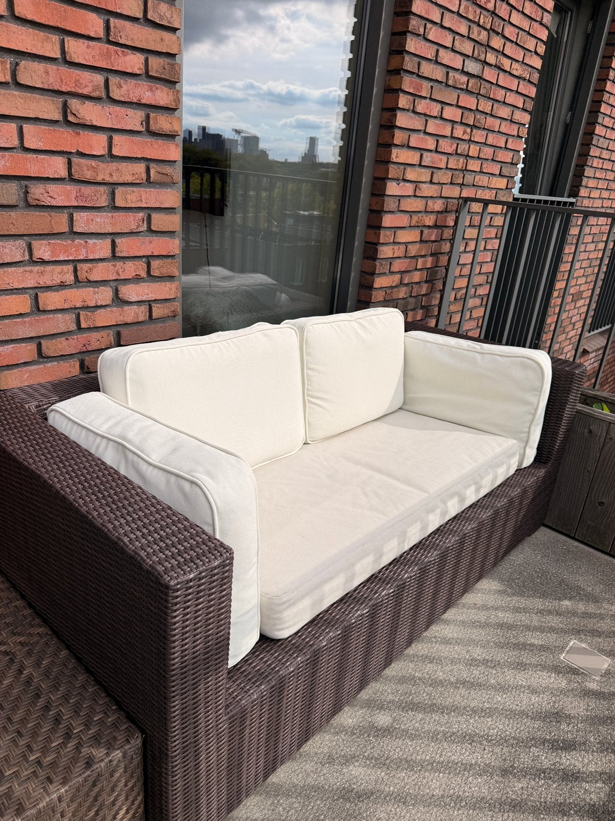 Tuinset: tafel én bank mét kussens!, Ophalen, Gebruikt, 3 zitplaatsen, Loungeset