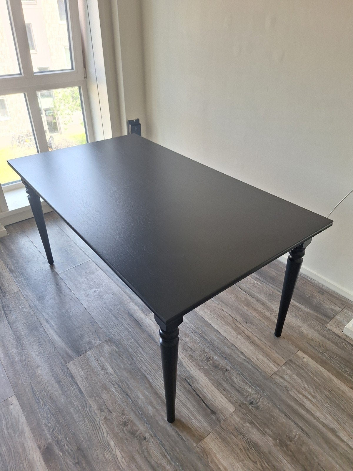 Zwarte IKEA Ingatorp | Uitschuifbare Eettafel | ALS NIEUW, Ophalen, 200 cm of meer, 50 tot 100 cm, Zo goed als nieuw