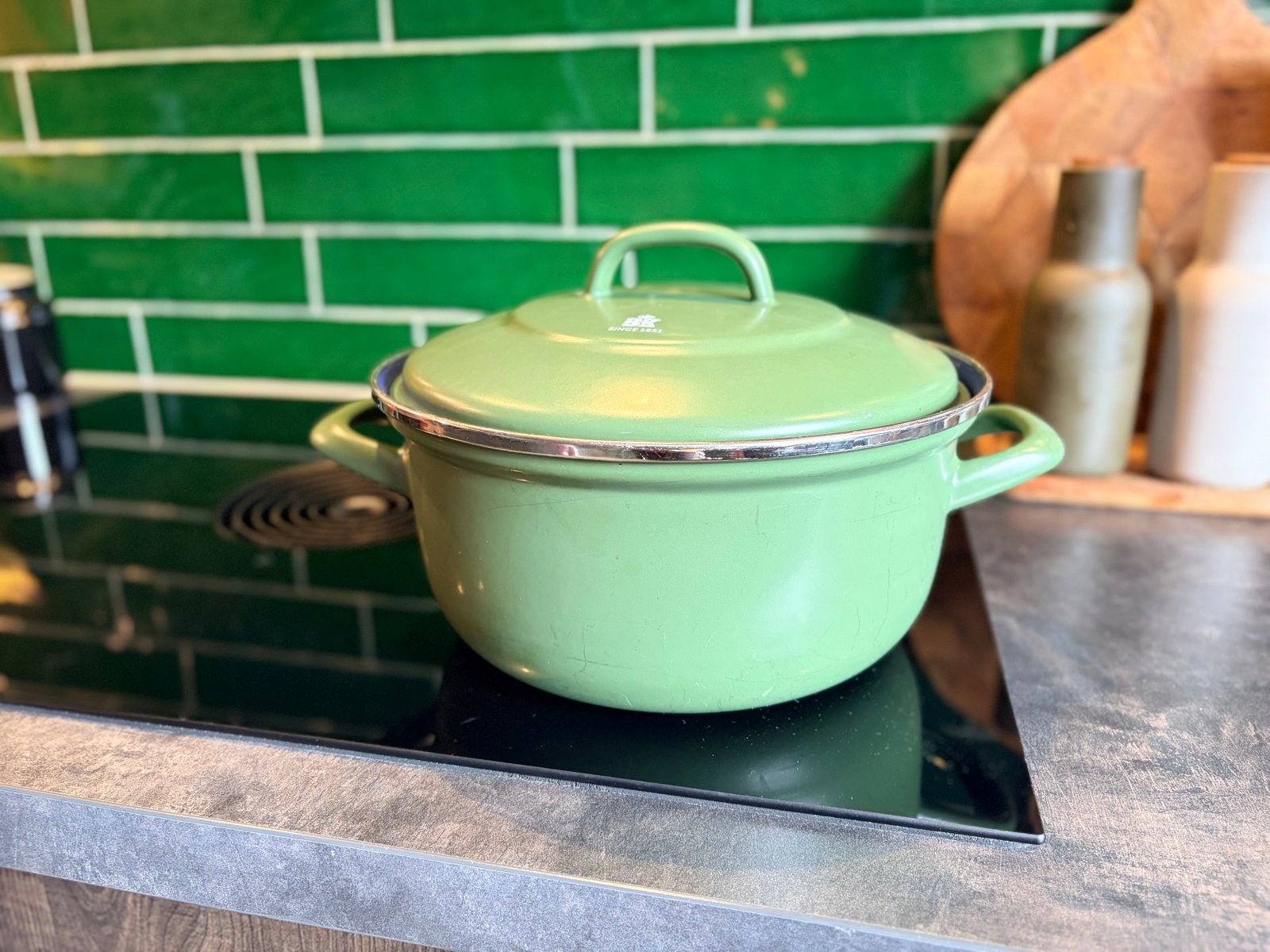 BK Foralit braadpan 24cm, Ophalen, Gebruikt, Met deksel, BK