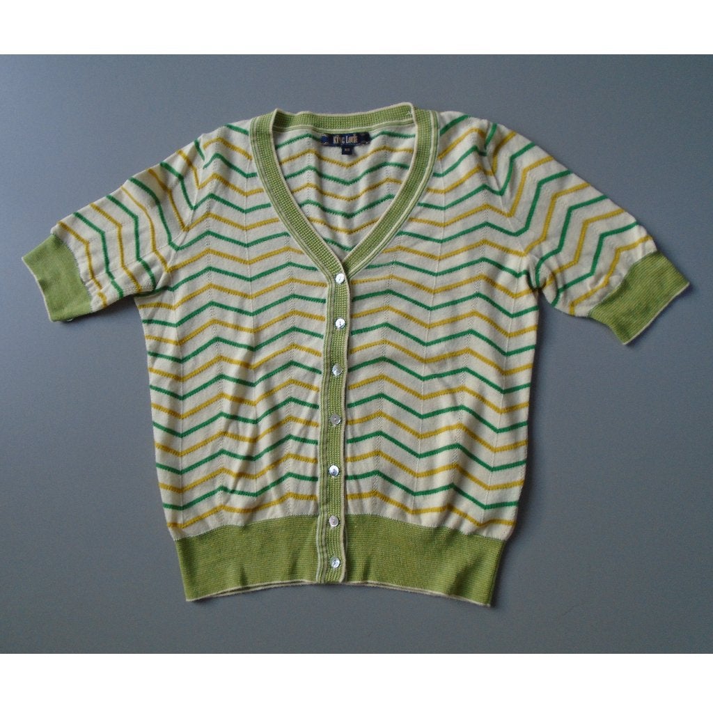King Louie XS/34 vestje cardigan top ecru, Zo goed als nieuw, King Louie, Maat 34 (XS) of kleiner, Meerkleurig