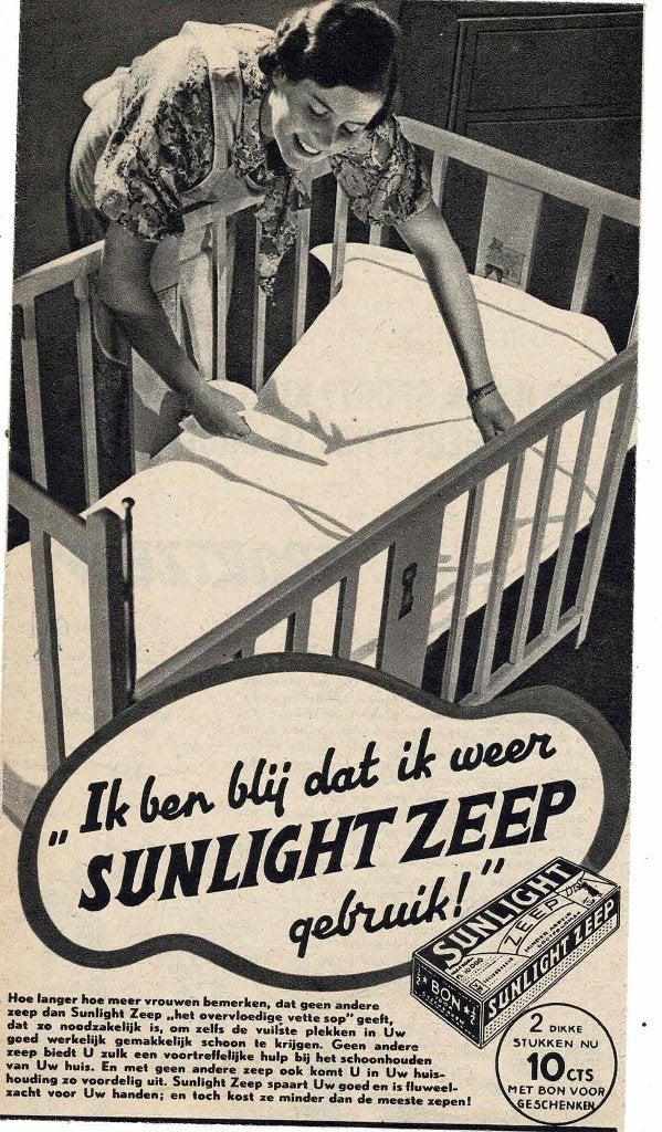 Ben blij dat ik weer SUNLGHT ZEEP Gebruik 1938, Verzamelen, Verzenden, Zo goed als nieuw, Overige typen