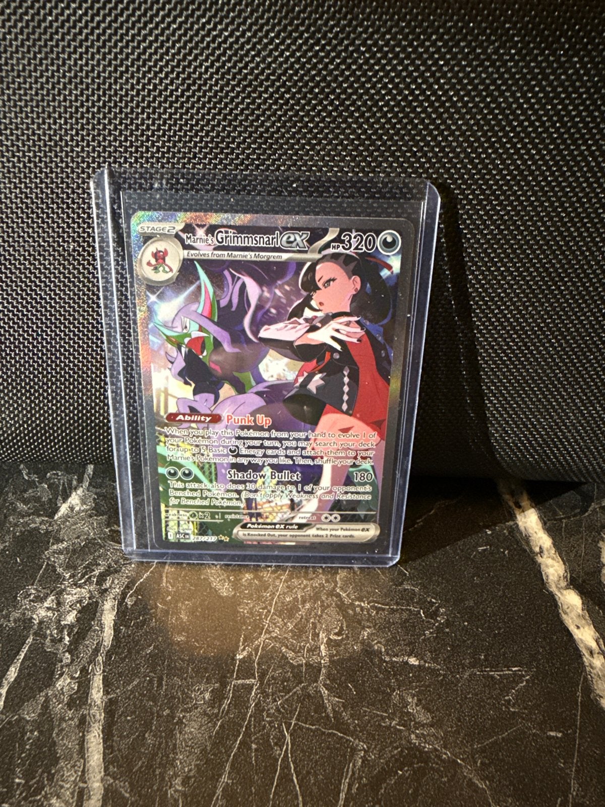 Marnie's Grimmsnarl Pokémon Kaart (Ascended Heroes), Ophalen of Verzenden, Zo goed als nieuw, Losse kaart