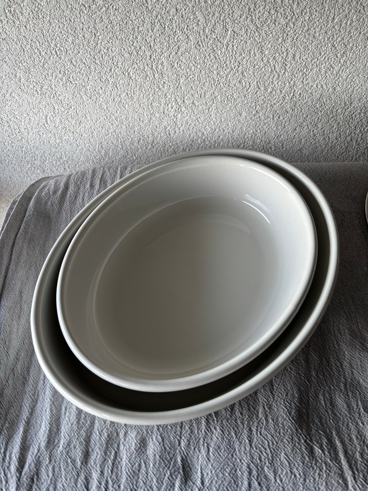 Nette ovale ovenschalen - Set van 2, Ophalen, Steen/keramiek, Wit, Overige typen