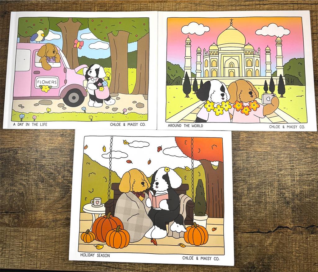 Chloe & Maisy set 3 kleurboeken + stickers, Hobby en Vrije tijd, Tekenen, Ophalen of Verzenden, Nieuw, Boek of Gids