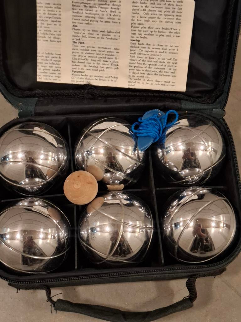 Jeu de Boules set met 6 ballen en draagtas, Ophalen of Verzenden, Gebruikt