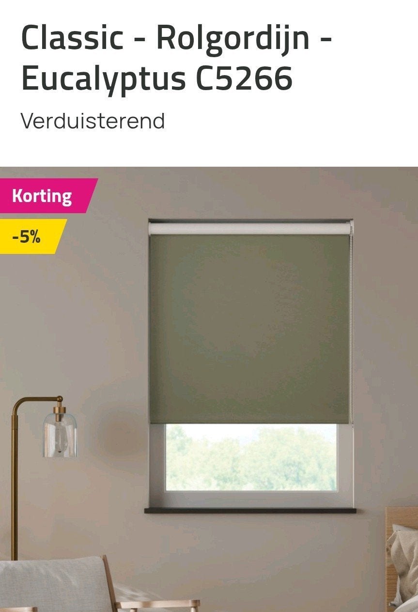 nieuw: verduisterend rolgordijn Veneta, Rolgordijn, Ophalen of Verzenden, Nieuw, Groen