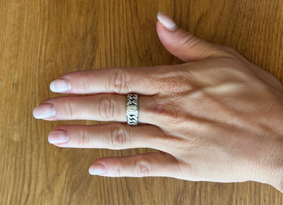 Buddha to Buddha ring, 2cm breed, 18 tot 19, Gebruikt, Ophalen of Verzenden, Dame of Heer