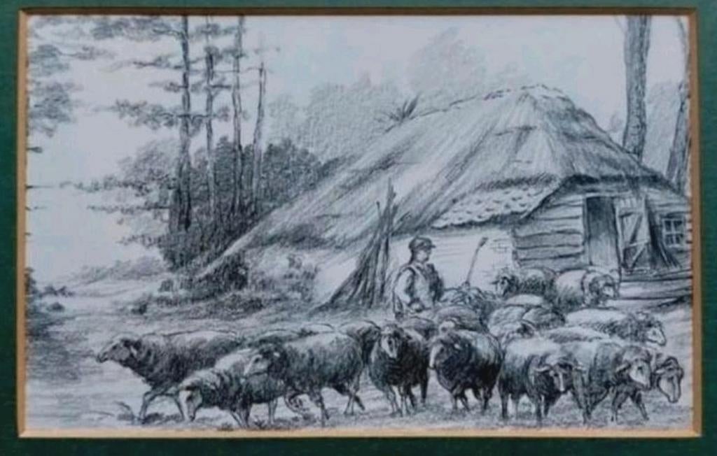 Originele tekening... Hub van Winkel... Budel/ Cranendonck.., Ophalen of Verzenden