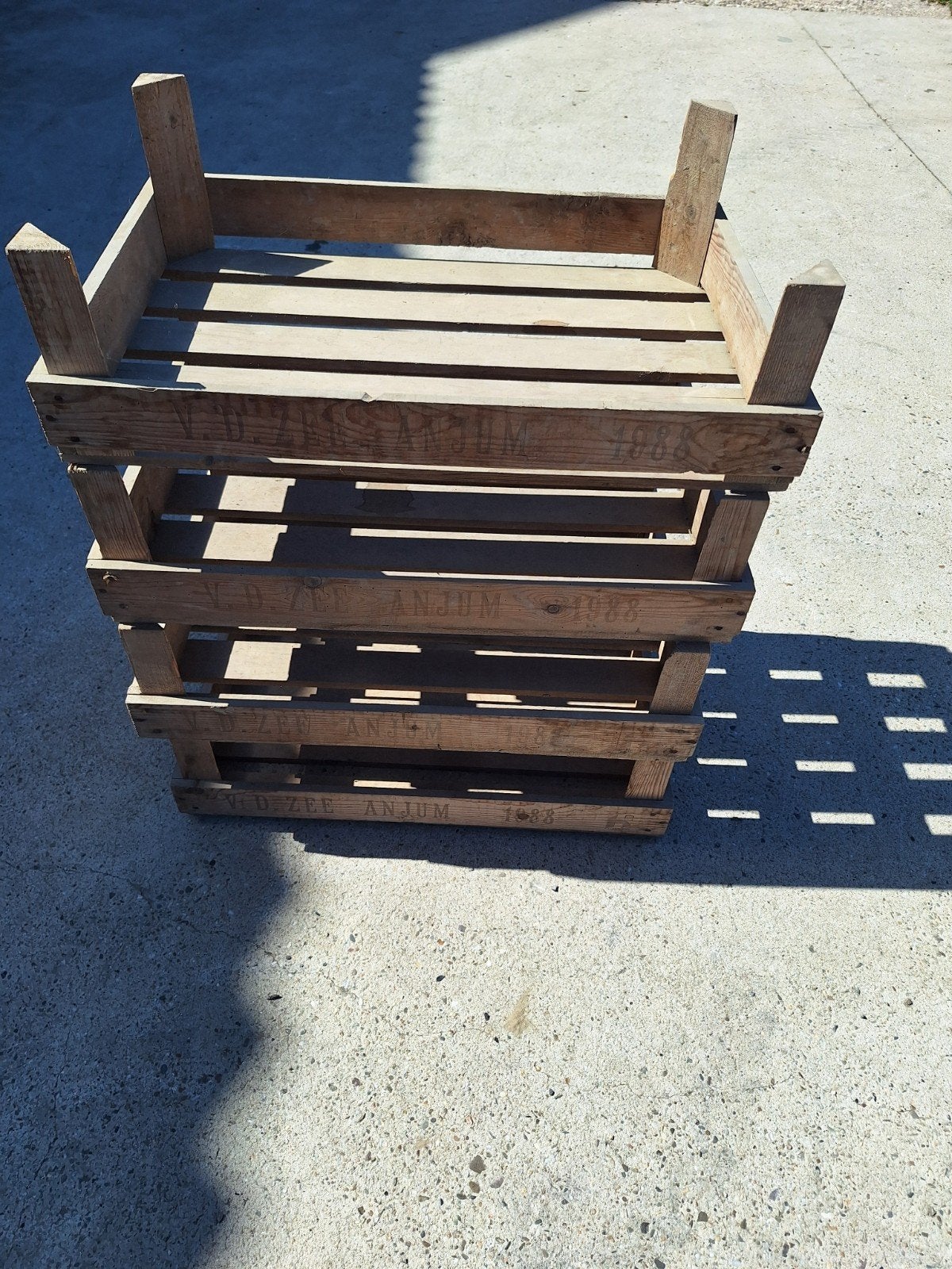 Houten aardappel/fruitkistjes met afmetingen van 61x43x17cm, Ophalen, Rond, Hout, Minder dan 30 cm
