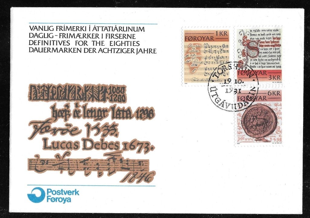 Denemarken (Faeröer) Michel FDC 66-68, Ophalen of Verzenden, Denemarken, Gestempeld