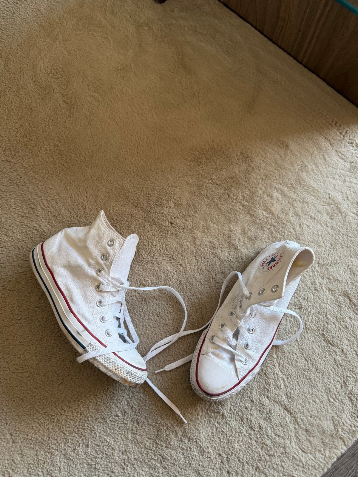 Witte Converse All Stars High Top Sneakers, Verzenden, Gedragen, Wit, Sneakers of Gympen