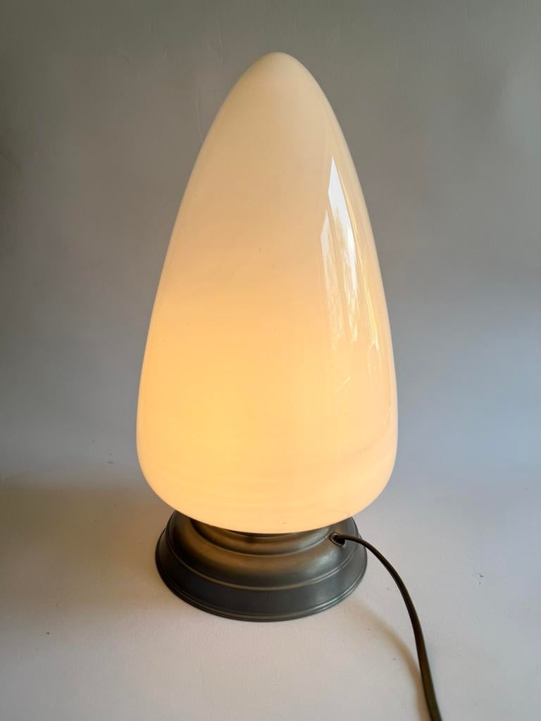 Vintage Mehnir - Ei lamp, Huis en Inrichting, Lampen | Tafellampen, Ophalen of Verzenden, Zo goed als nieuw, Metaal, Minder dan 50 cm