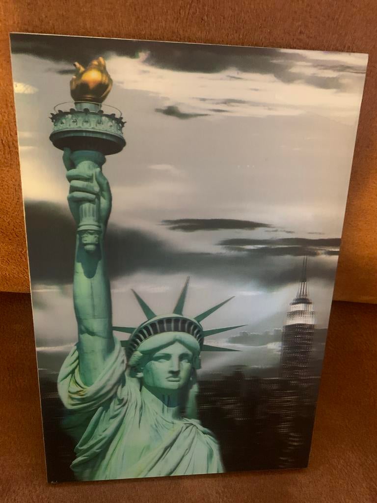 Vintage Holografiek schilderij - Vrijheidsbeeld New York, Ophalen of Verzenden