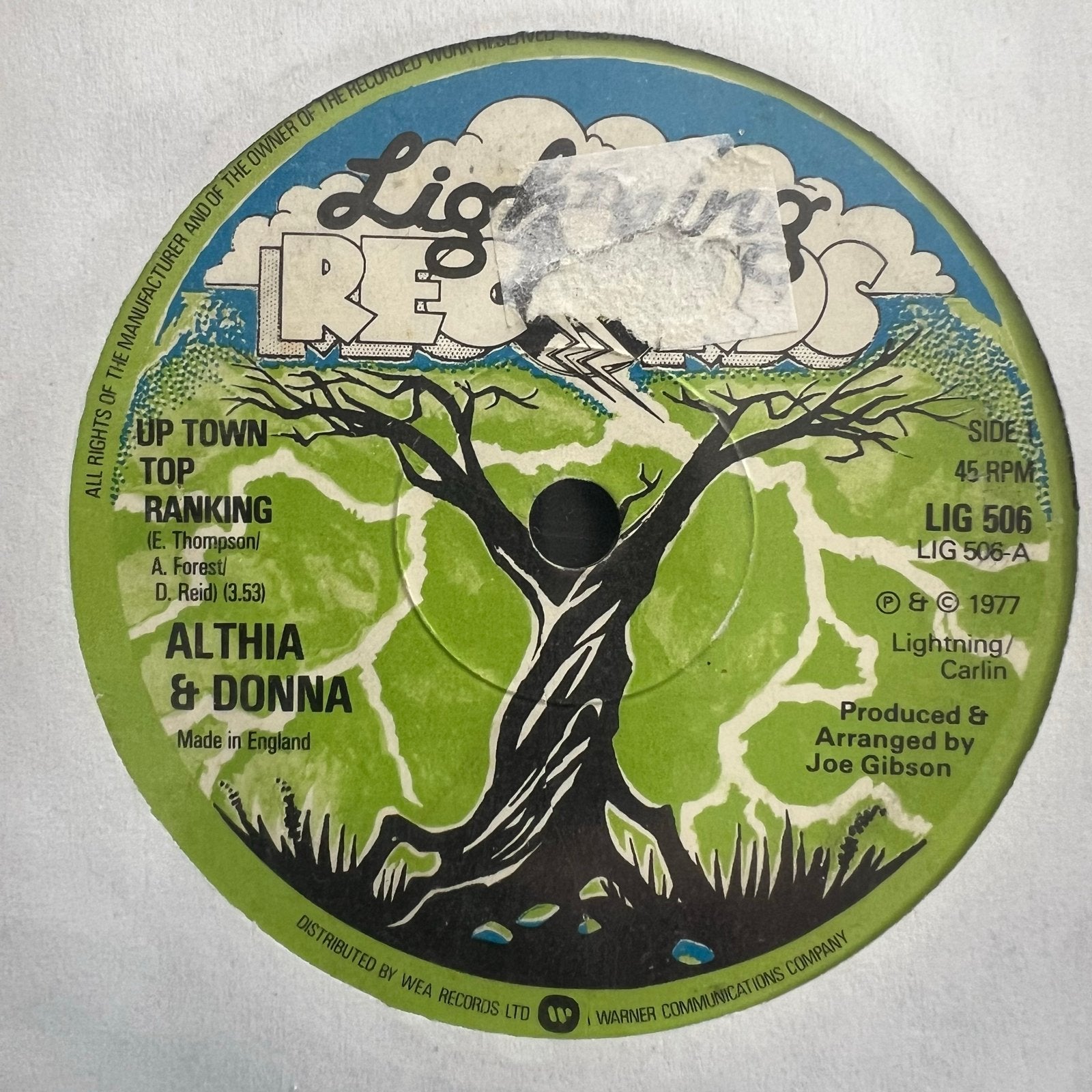Althia & Donna - Up Town Top Ranking (nah pop no style), Cd's en Dvd's, Gebruikt, Originele persing, 7 inch, Ophalen of Verzenden
