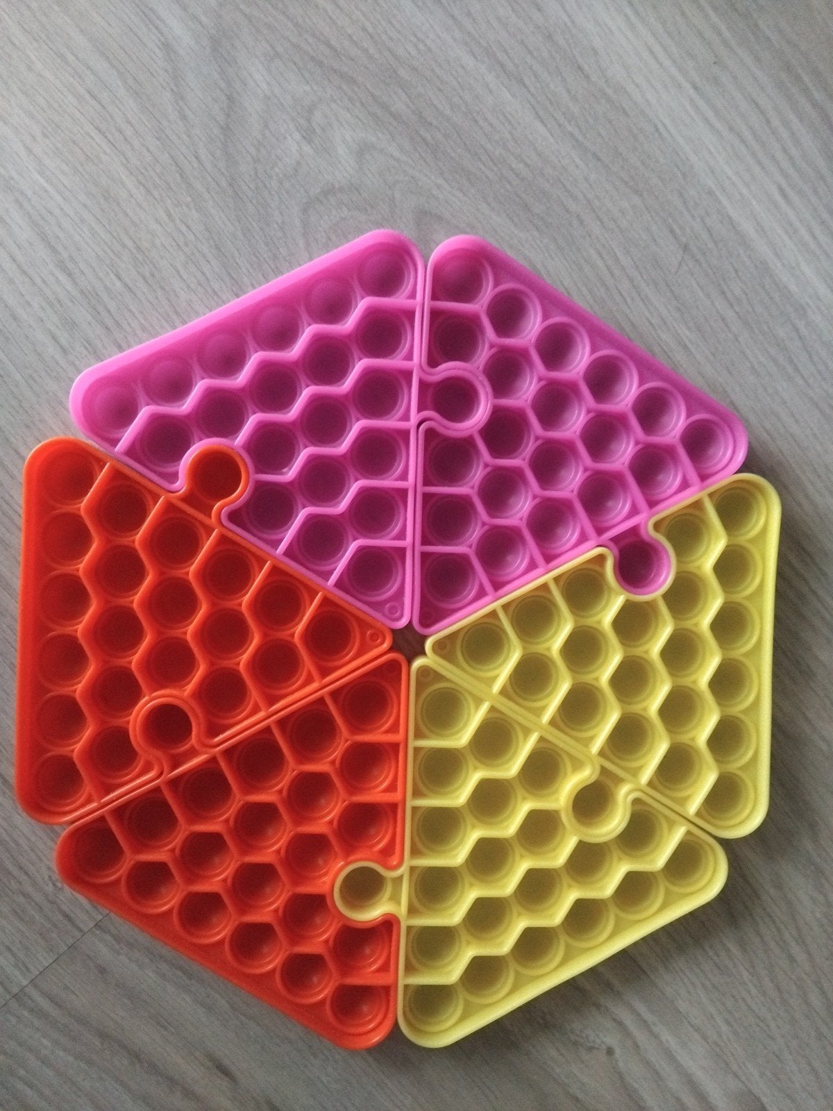 Pop It Fidget Toy Puzzel Set - Roze, Oranje, Geel, Ophalen of Verzenden, Zo goed als nieuw, Jongen of Meisje