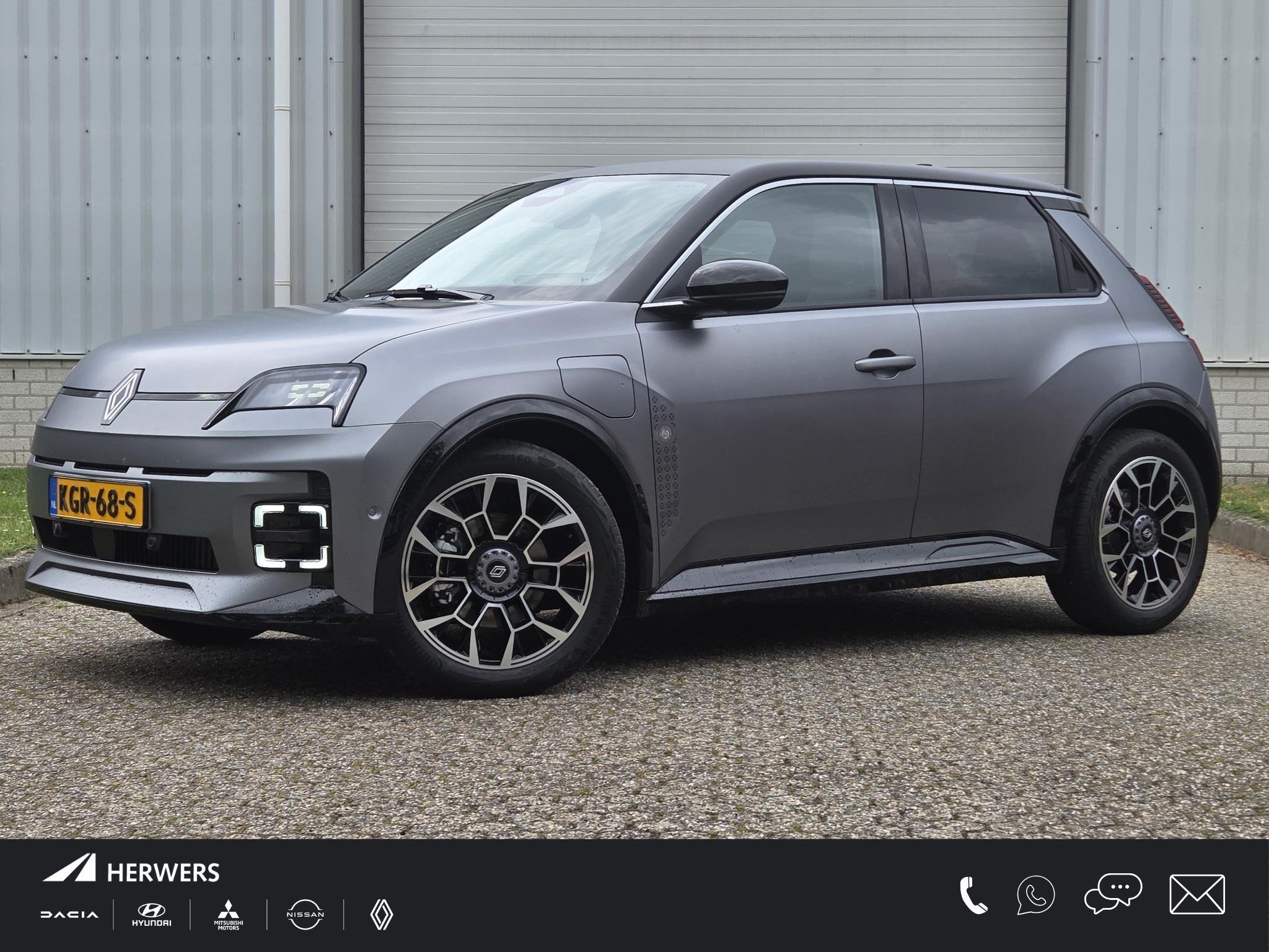 Renault 5 comfort range Roland-Garros 52 kWh / Garantie tot, Auto's, Renault, Leder en Stof, 31 min, Origineel Nederlands, Zilver of Grijs