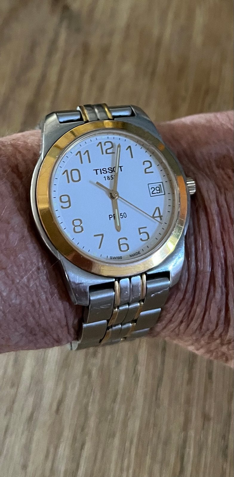 Tissot PR 50 Herenhorloge - Staal/Goudkleurig, Overige merken, Staal, Polshorloge, Ophalen of Verzenden