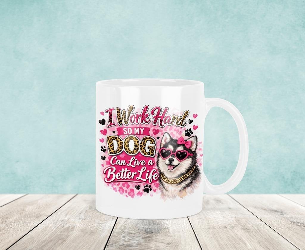 I Work Hard - Pomsky Mok, Verzenden, Keramiek, Nieuw, Overige stijlen