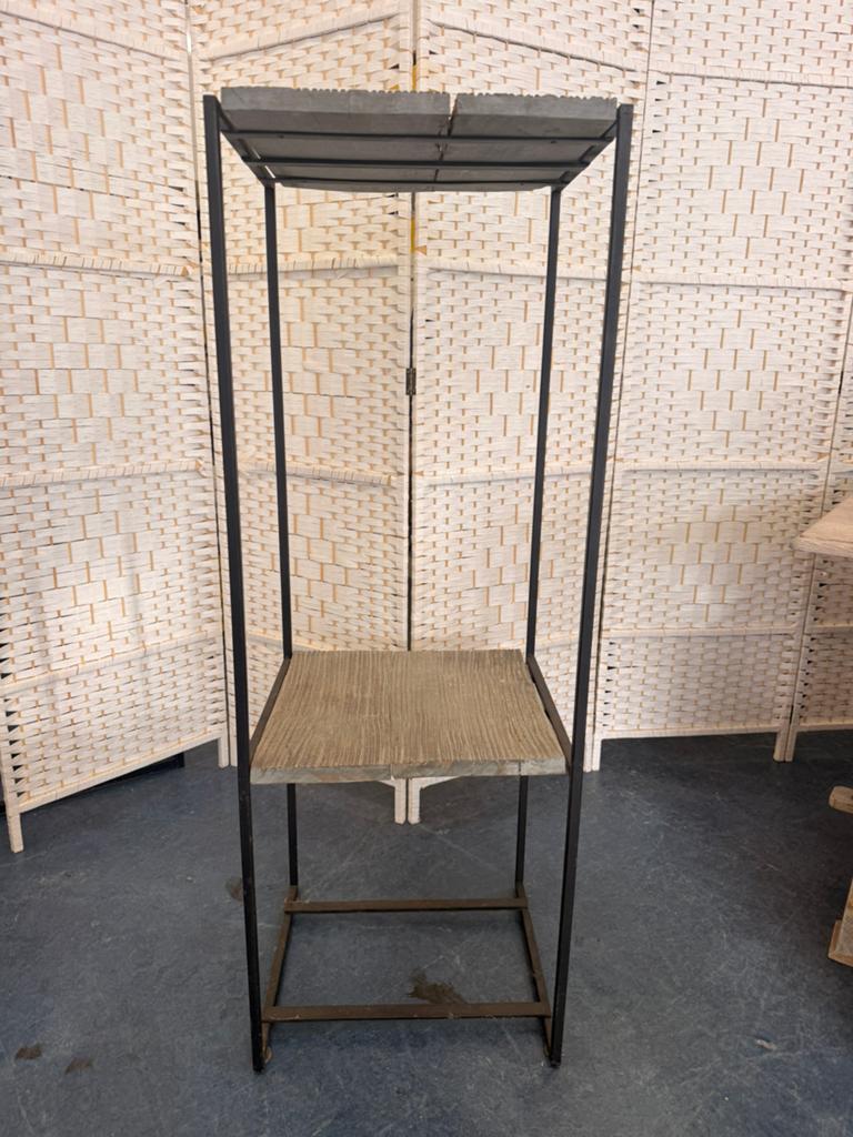 Stalen pilaar of pkantenzuil van staal en hout, Minder dan 55 cm, Metaal of Aluminium, Ophalen of Verzenden, Zo goed als nieuw