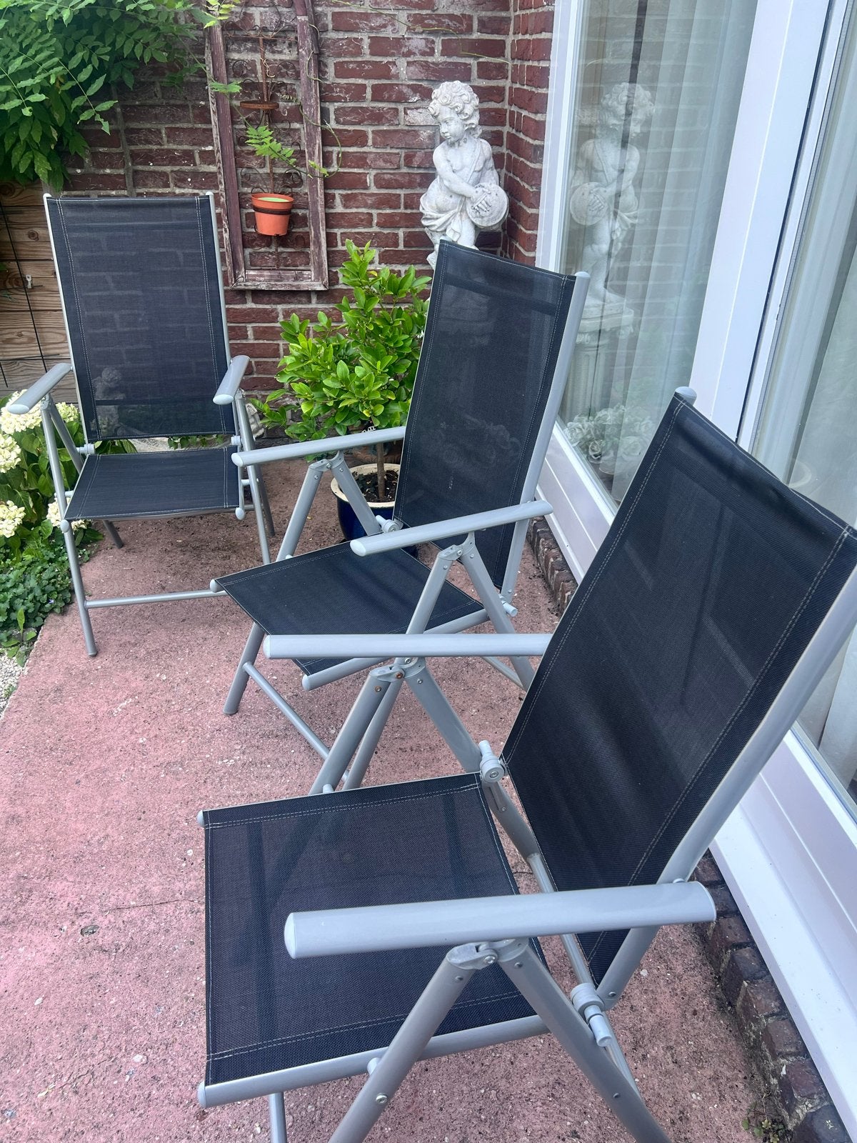 Tuinset met 4 stoelen en tafel, Tuin en Terras, Tuinsets en Loungesets, Ophalen, Gebruikt, Eettafel, 3 zitplaatsen