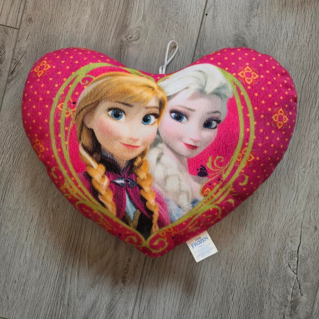 Opruiming: Frozen hartvormig knuffelkussen - Anna & Elsa, Ophalen of Verzenden