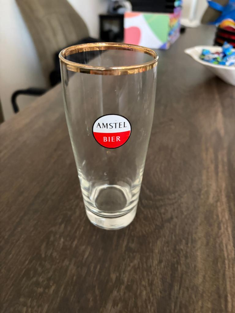 Heel oud Amstel bier glas jaren 60, Antiek en Kunst, Antiek | Glas en Kristal, Ophalen