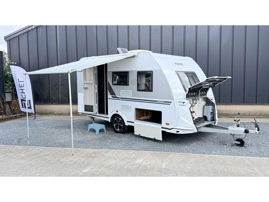 KNAUS 400 QD 2023 ZGAN: AIRCO,LUIFEL,F-GAR-LM-VASTE ZIT-AMBI, Caravans en Kamperen, Bedrijf, Treinzit, 4 tot 5 meter, Knaus