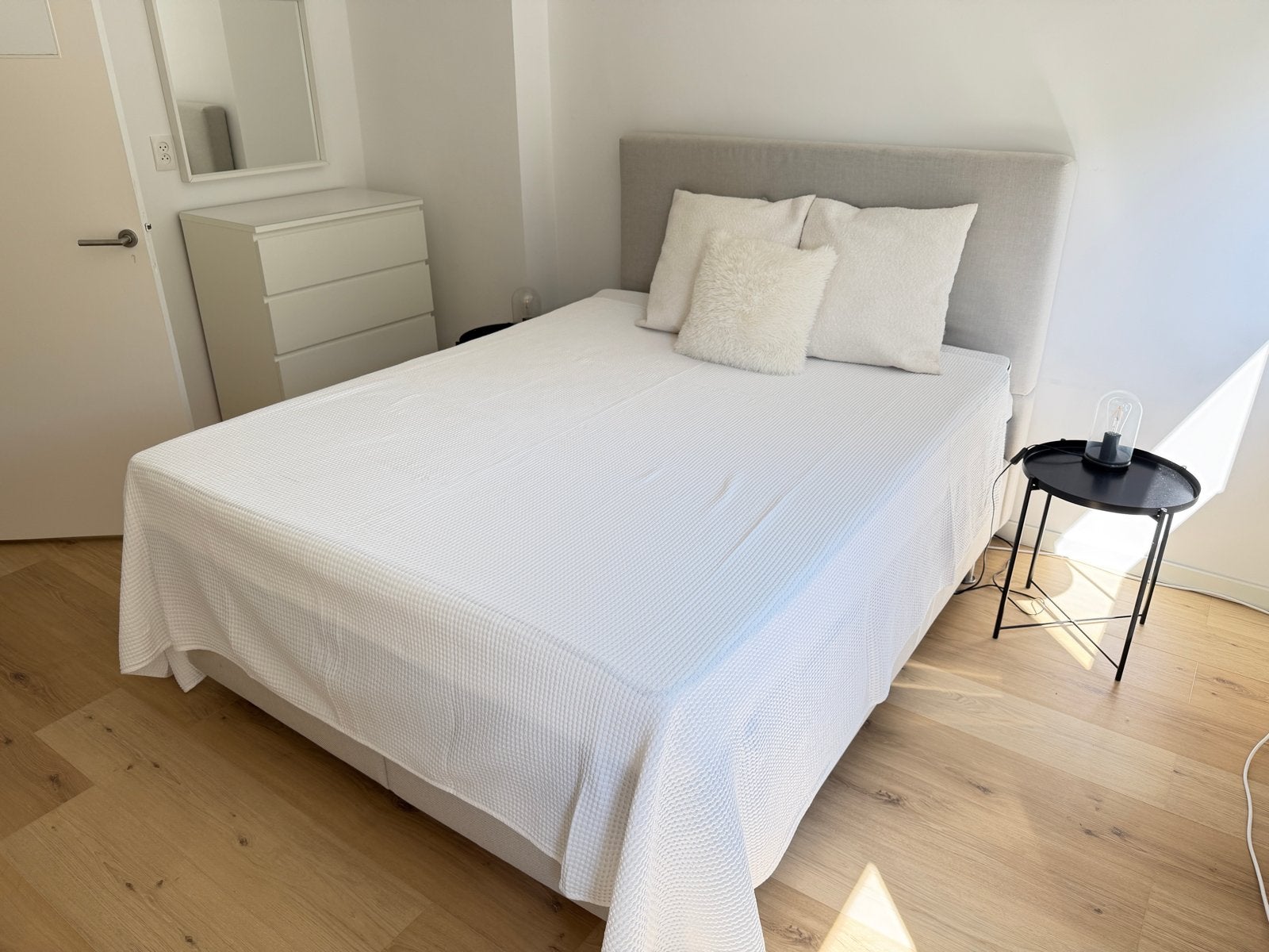 IKEA boxspring 160x200 met Emma matras en topper, Ophalen, Gebruikt, Tweepersoons, 200 cm