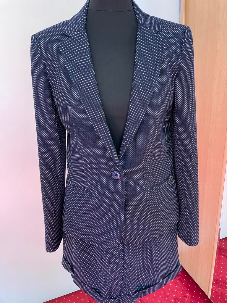 McGregor Dames Blazer + Korte broek- Donkerblauw met stippen, Maat 38/40 (M), Kostuum of Pak, Blauw, Ophalen of Verzenden