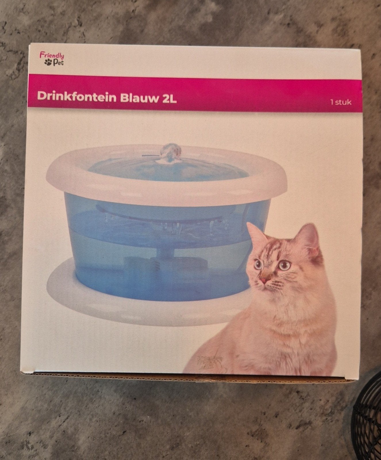 Drinkfontein Blauw 2L voor katten nieuw in doos, Ophalen of Verzenden, Kat