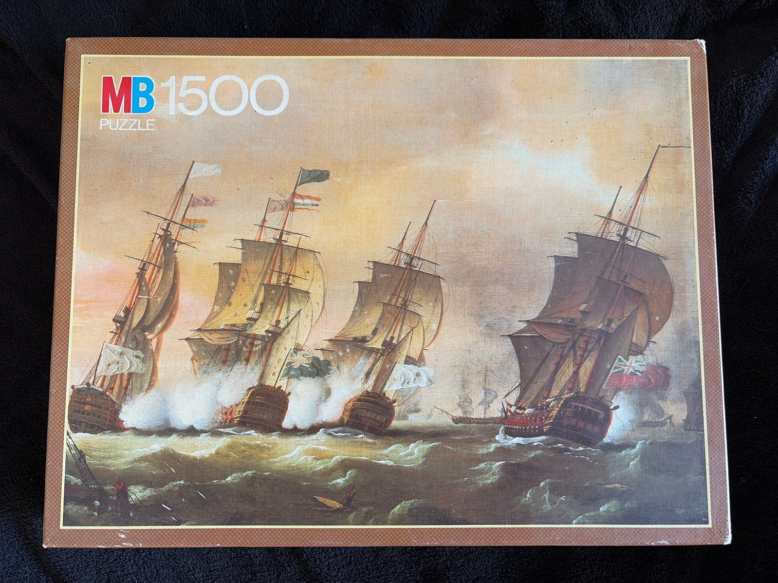MB 1500 Legpuzzel Zeeslag Schepen, Ophalen of Verzenden, 500 t/m 1500 stukjes, Gebruikt, Legpuzzel