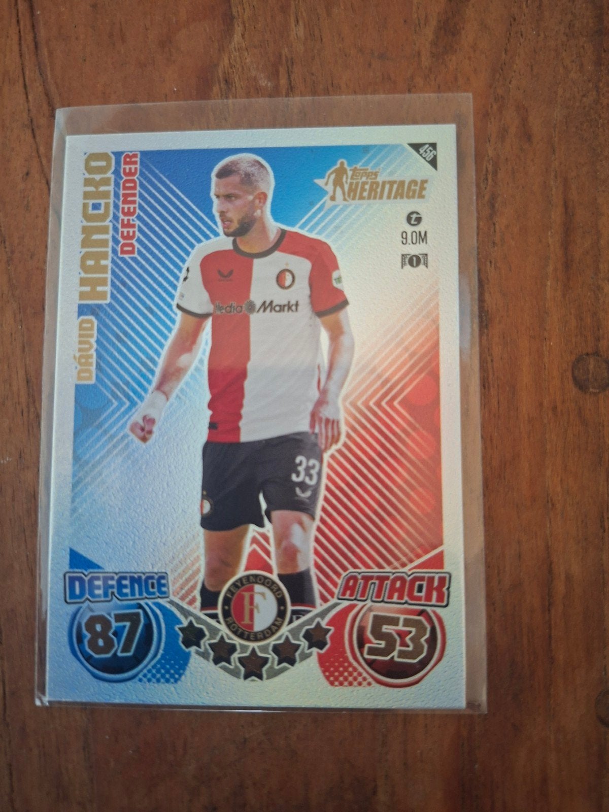 Topps Heritage David Hancko Feyenoord Spelerskaart, Ophalen of Verzenden, Zo goed als nieuw, Feyenoord, Spelerskaart