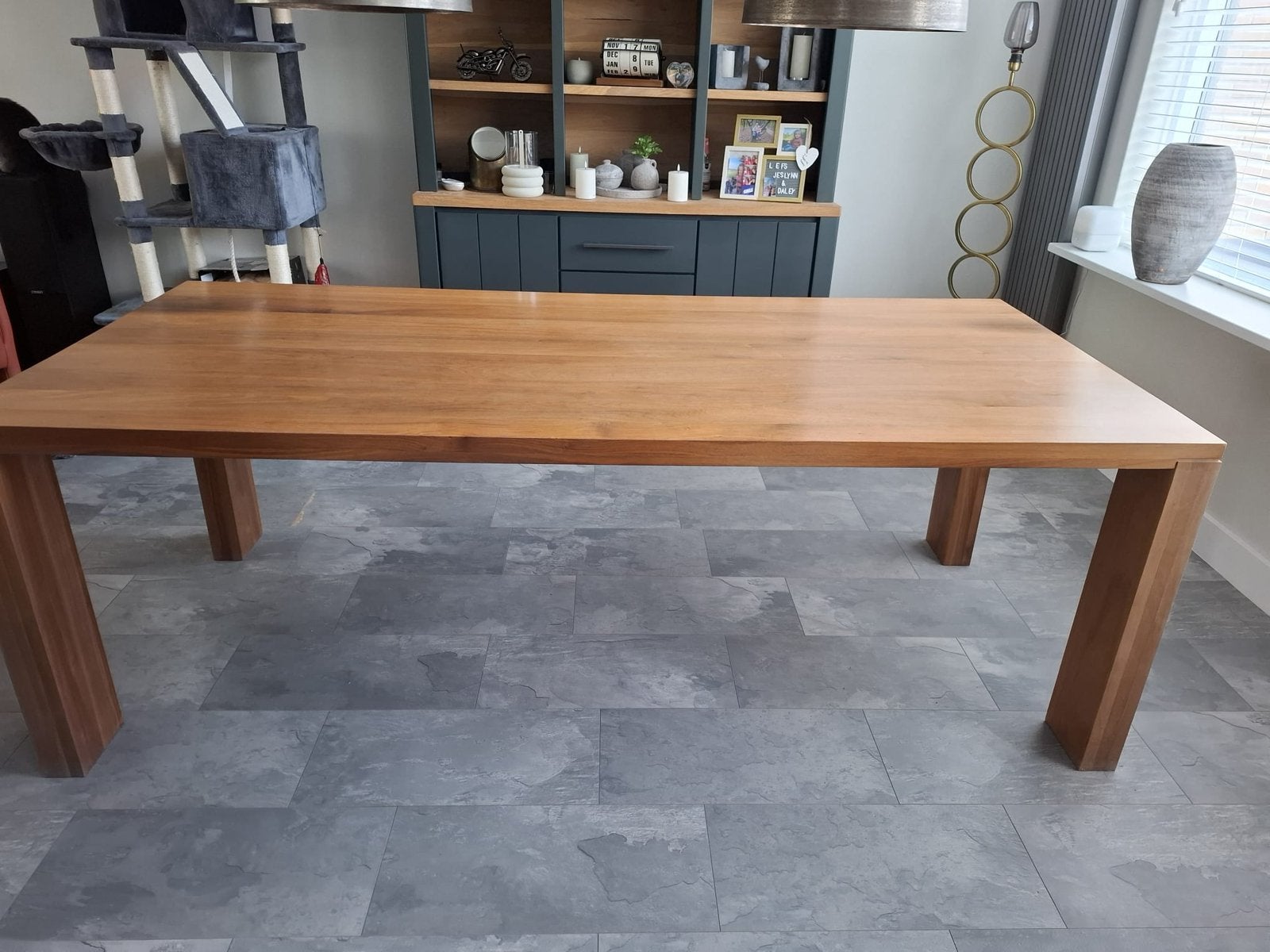 Bert Plantagie eettafel 220x100 massief notenhout design, Ophalen, 200 cm of meer, 50 tot 100 cm, Zo goed als nieuw