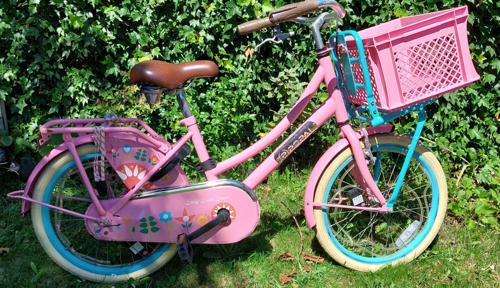 20 inch Popal Daily Dutch met krat en wielverlichting, Fietsen en Brommers, Fietsen | Meisjes, Ophalen, Terugtraprem, Gebruikt