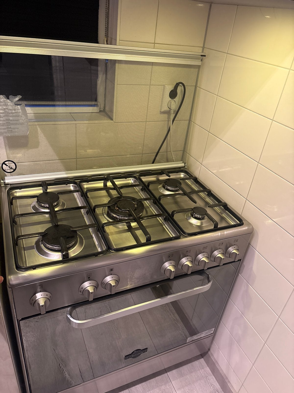 Bestron 5-pits gasfornuis met oven - 80cm breed, Ophalen, Gebruikt, 60 cm of meer, Gas