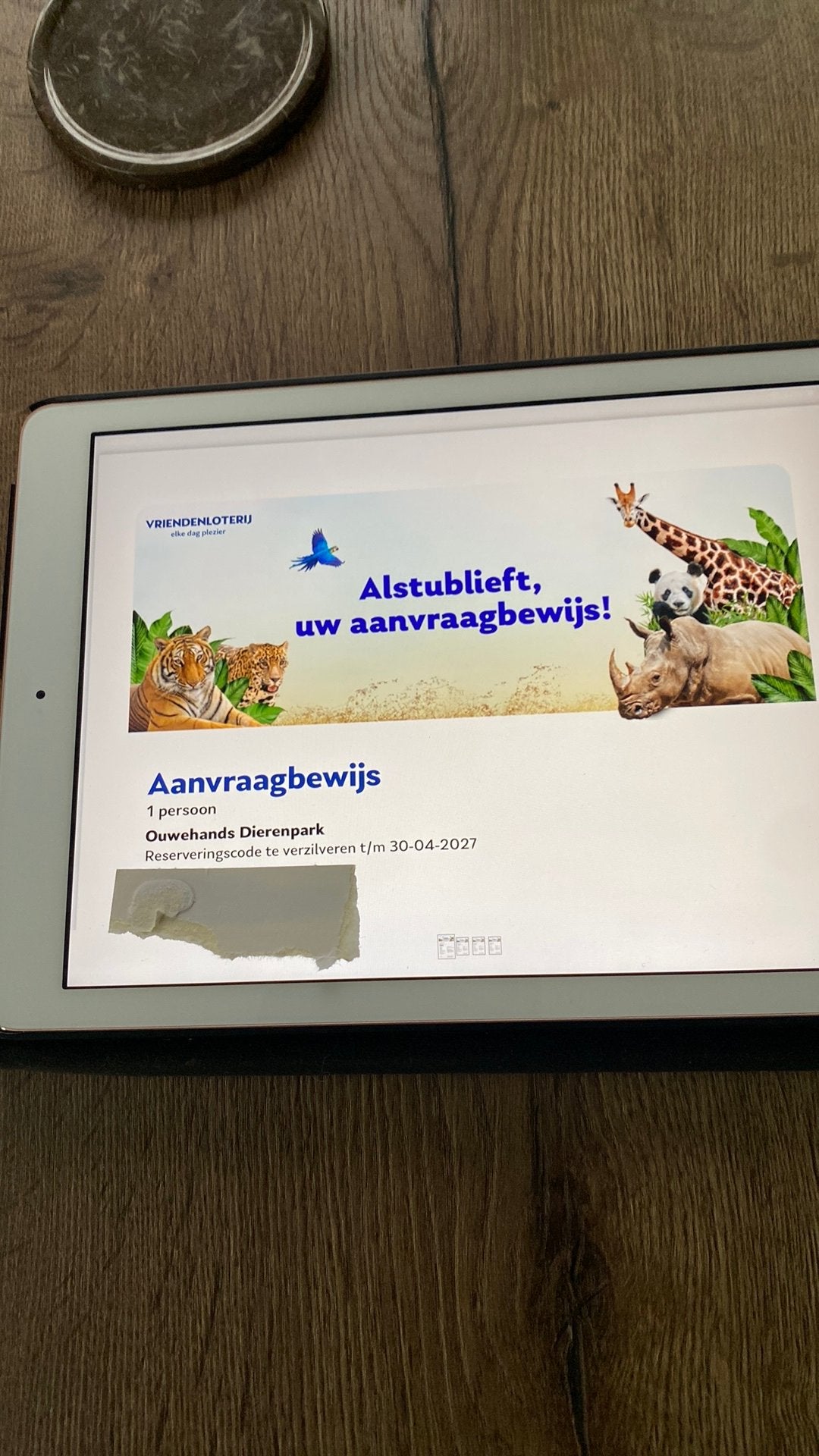 Kaarten Ouwehand, Drie personen of meer, Ticket of Toegangskaart