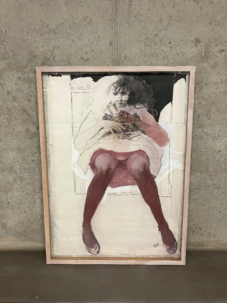 Schilderij "Linde" - PIET PEERE 1982 - 106x145cm, Antiek en Kunst, Ophalen, Pastel, Papier/karton, Achter glas