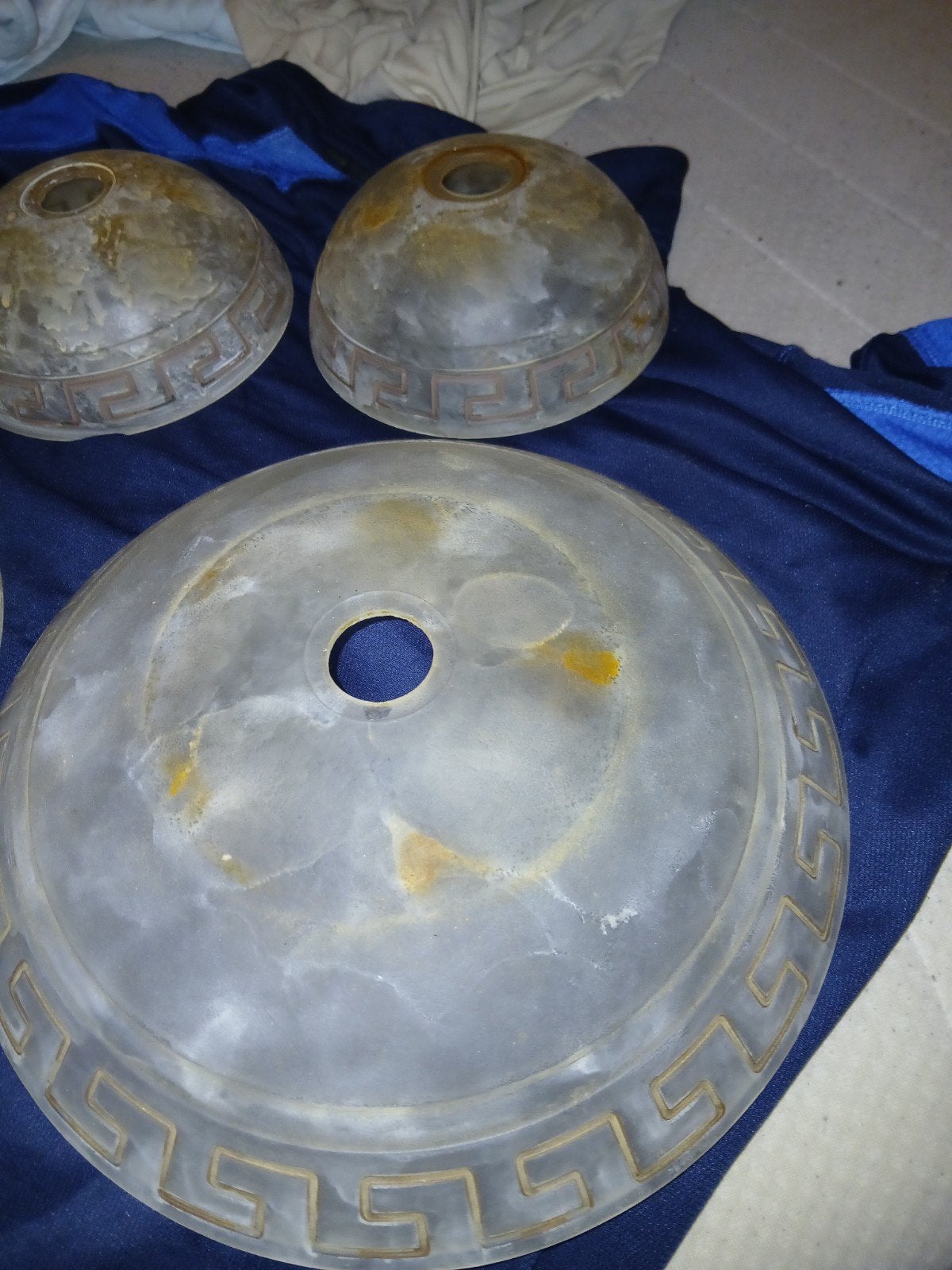 Set van 4 vintage lampenkappen met Grieks motief, Ophalen of Verzenden