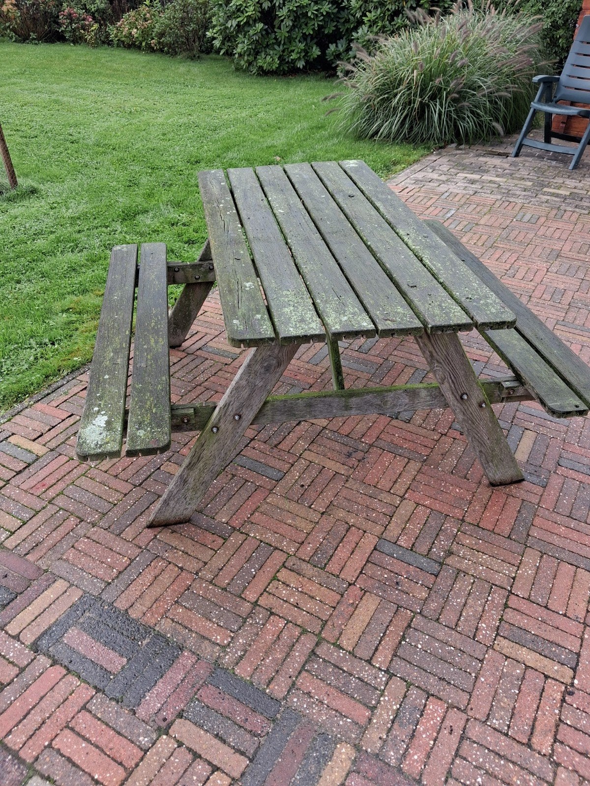 picknicktafel, Ophalen, Gebruikt, Inklapbaar, Rechthoekig