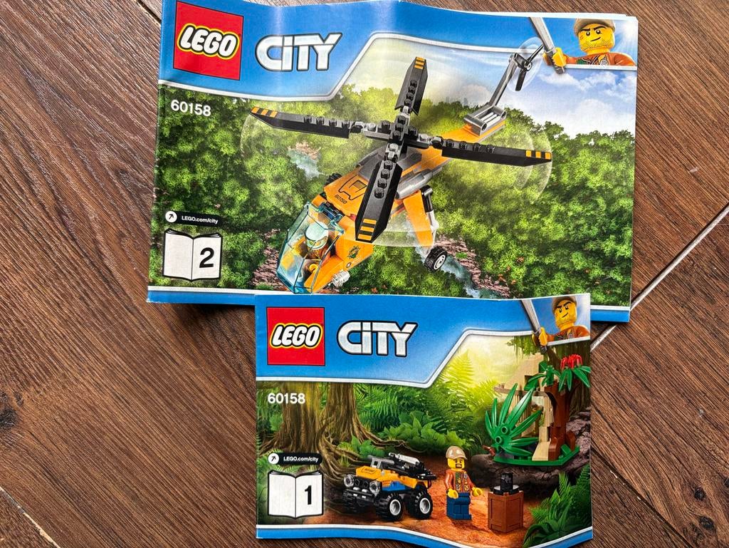 Lego City 60158 - Jungle vrachthelicopter, Lego, Ophalen of Verzenden, Complete set, Inclusief instructies
